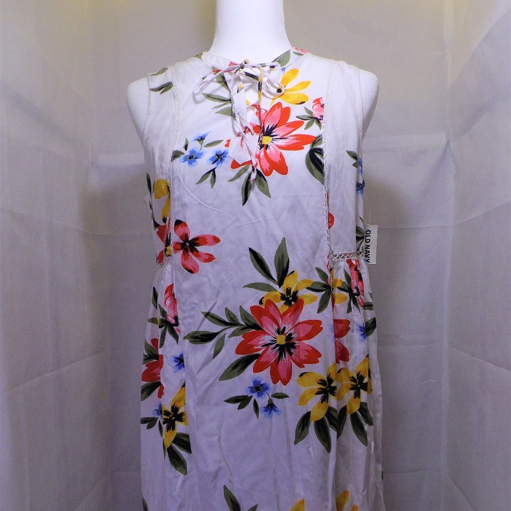 NWT Old Navy Floral Dress w/Grommets & Tie